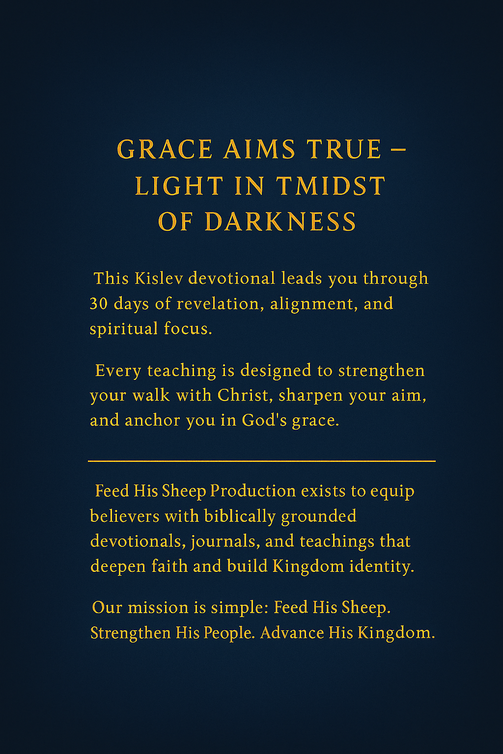 KISLEV 5786 Monthly Devotional (PDF Download)